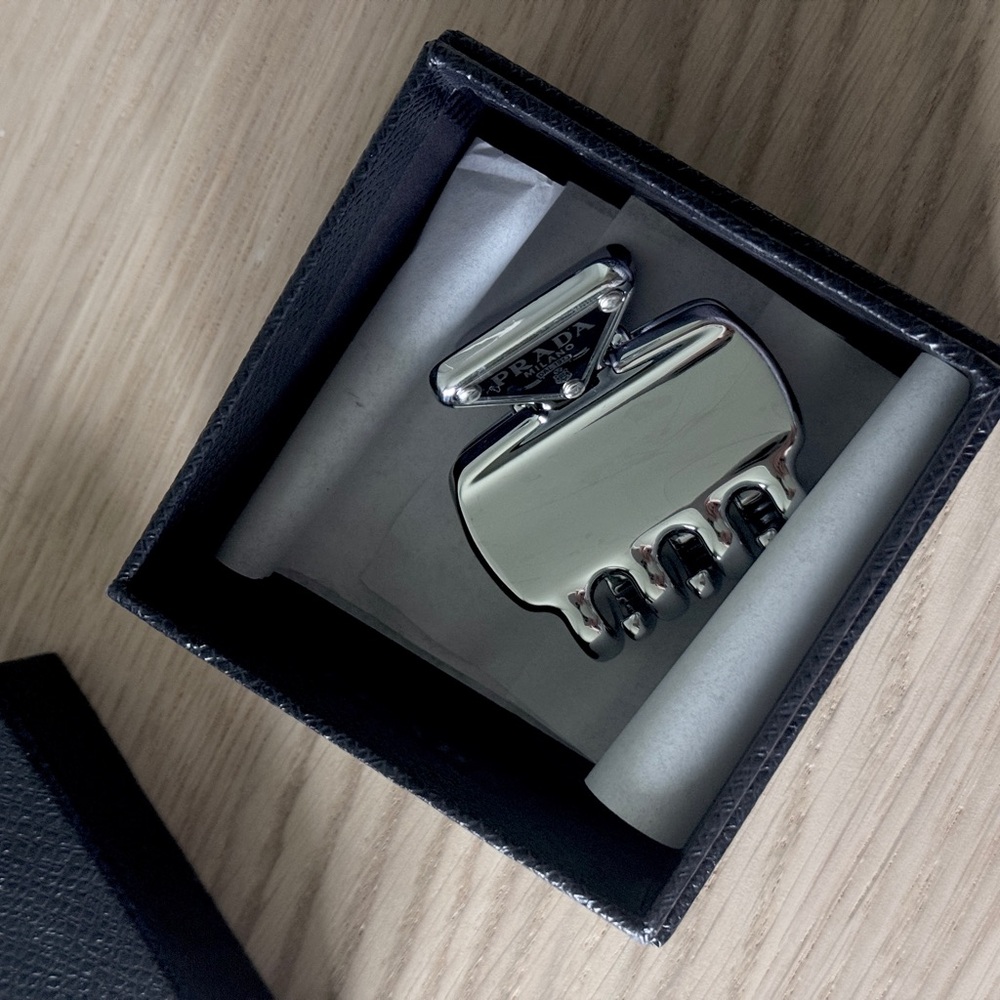 Prada Silver Metal hair clip